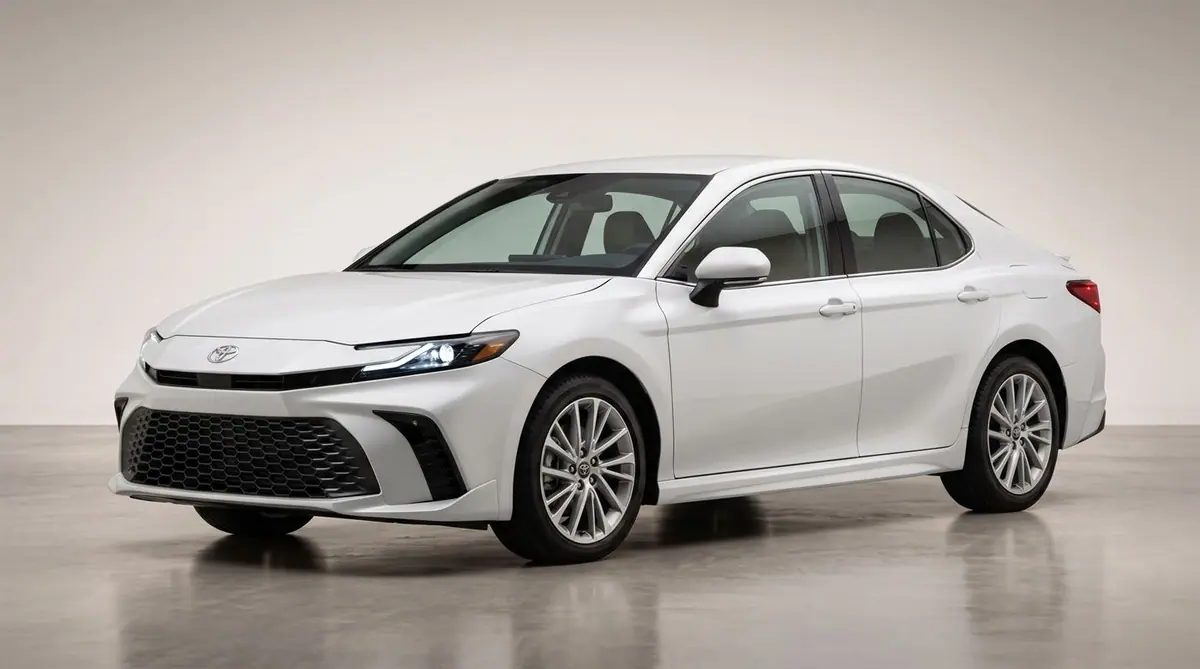 White Toyota Camry sedan