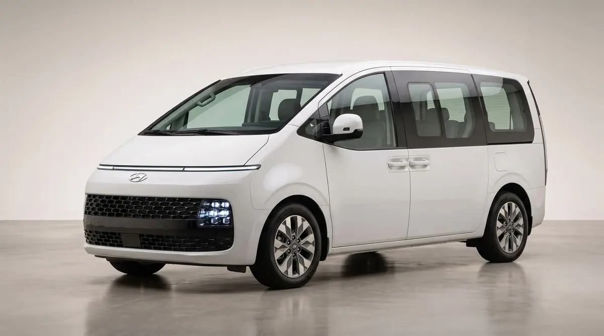 White Hyundai Staria family van